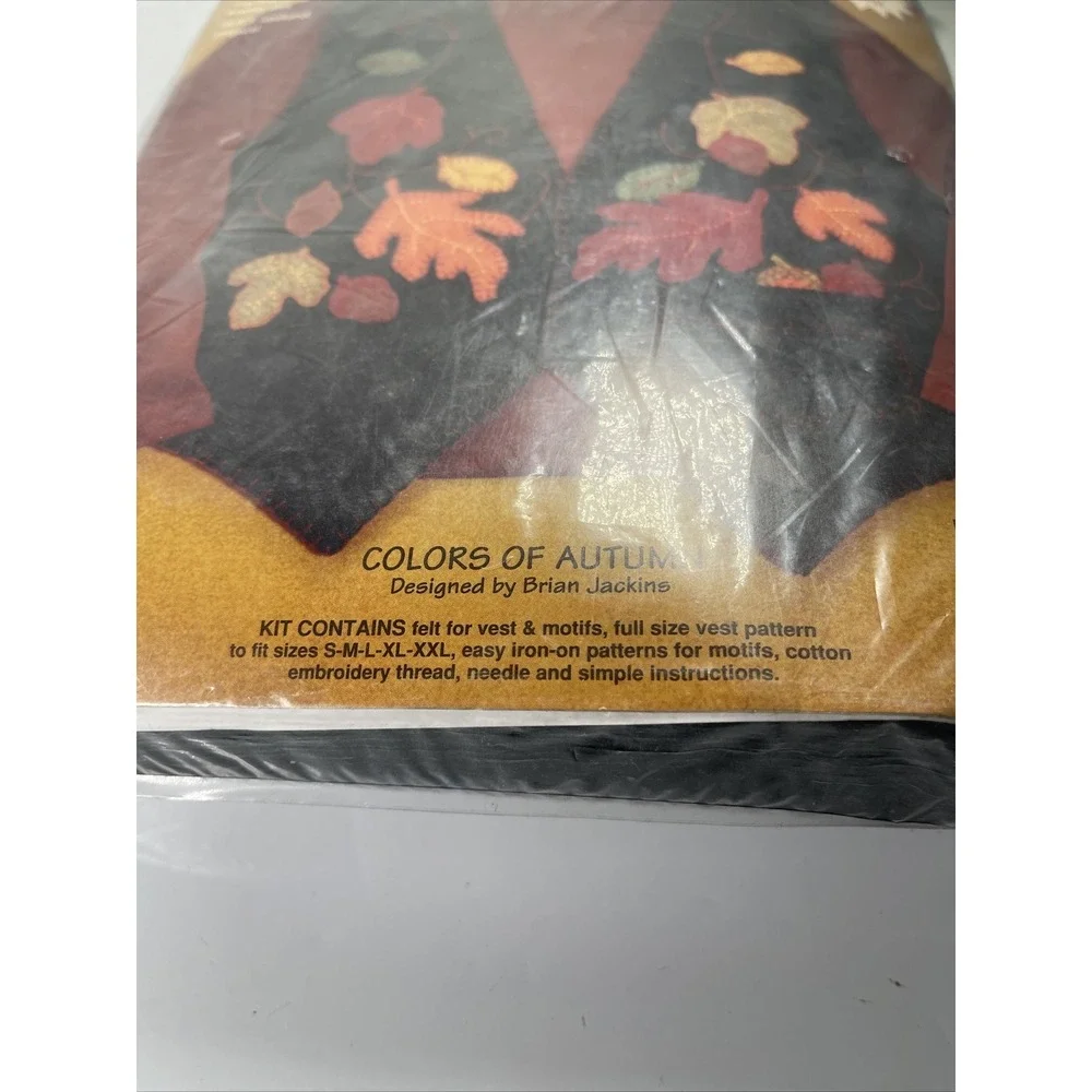 Vintage New DIMENSIONS 62089 Applique Vest Craft Kit‎ 1996 Colors Of Autumn